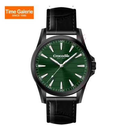 Crocodile CRDW7253.168 Stainless Steel Case Black Leather Green Dial Men Watch Crocodile CRDW7253.168 Stainless Steel Case Black Leather Green Dial Men Watch